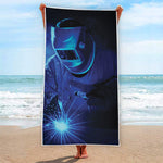 Industrial Welder Print Beach Towel