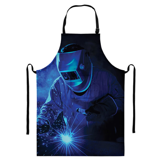Industrial Welder Print Bib Apron With Pocket