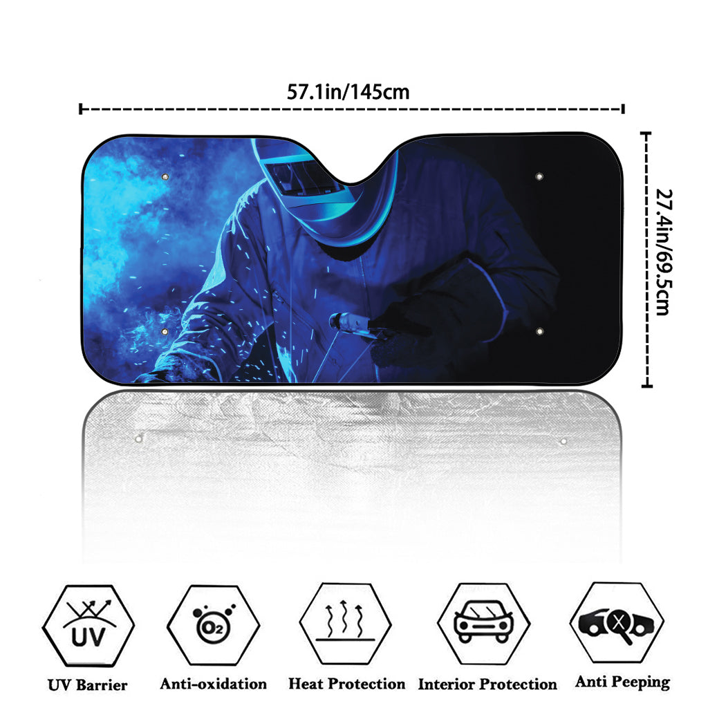 Industrial Welder Print Car Windshield Sun Shade