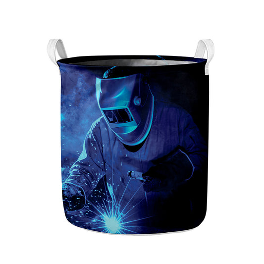 Industrial Welder Print Collapsible Laundry Basket