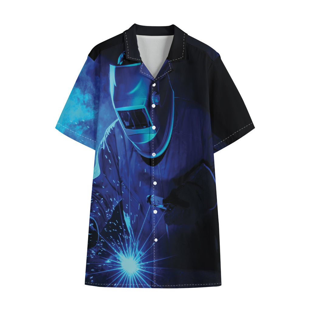 Industrial Welder Print Cotton Hawaiian Shirt