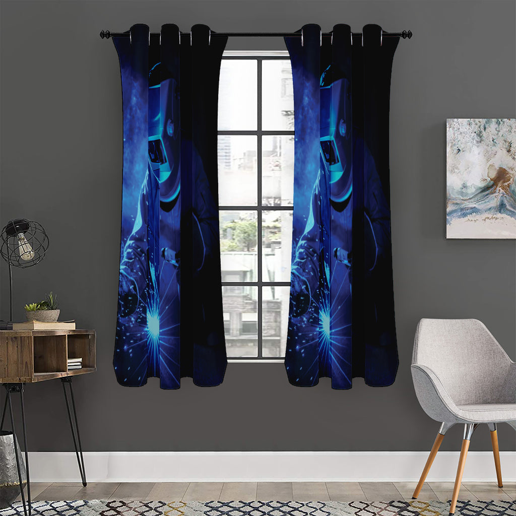 Industrial Welder Print Curtain