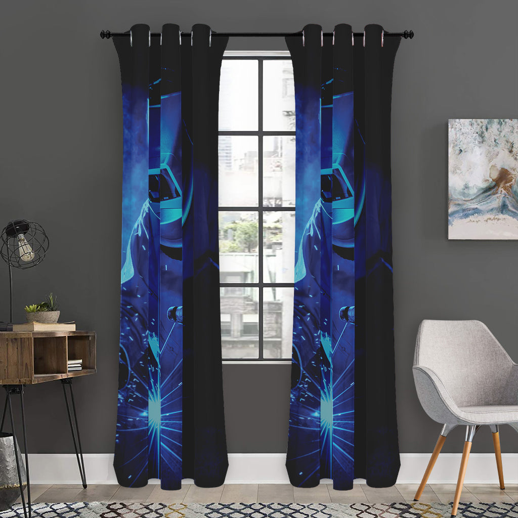 Industrial Welder Print Curtain