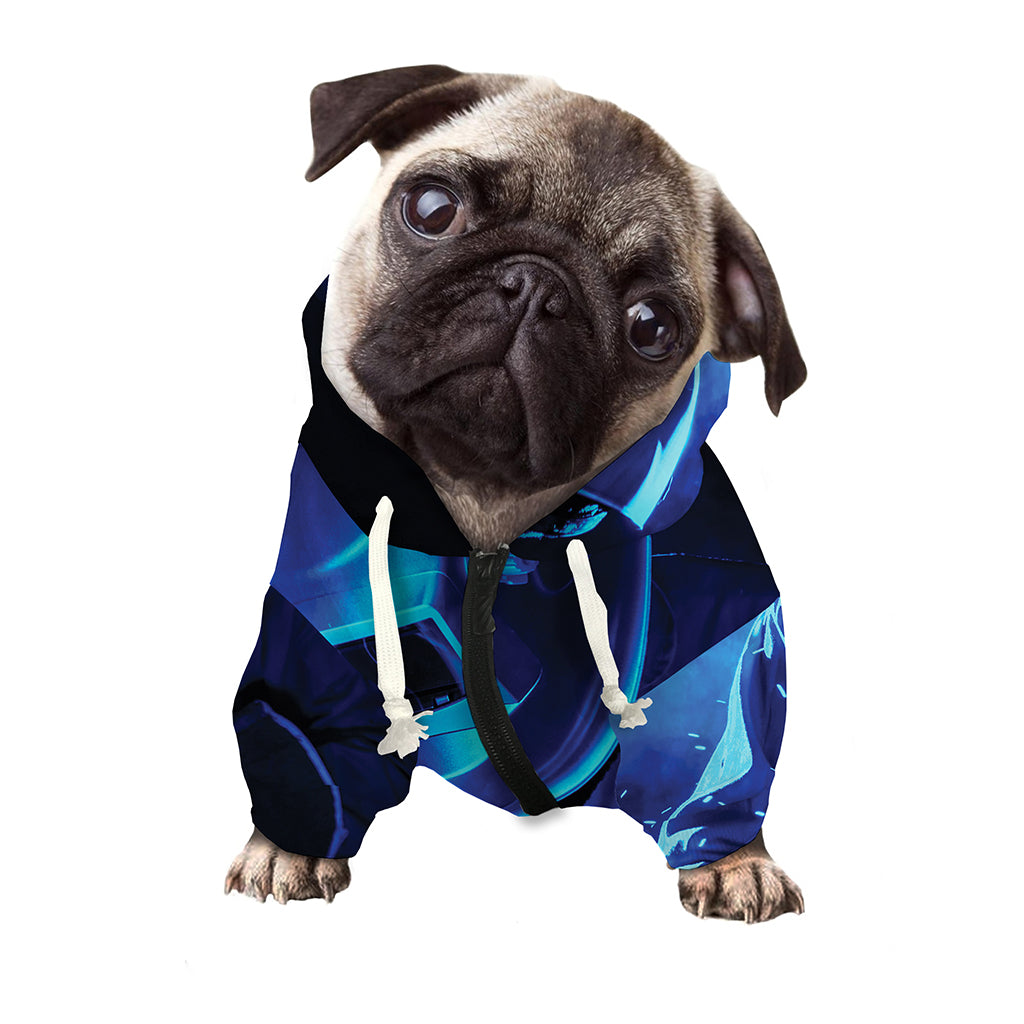 Industrial Welder Print Dog Zip Up Hoodie