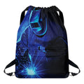 Industrial Welder Print Drawstring Backpack