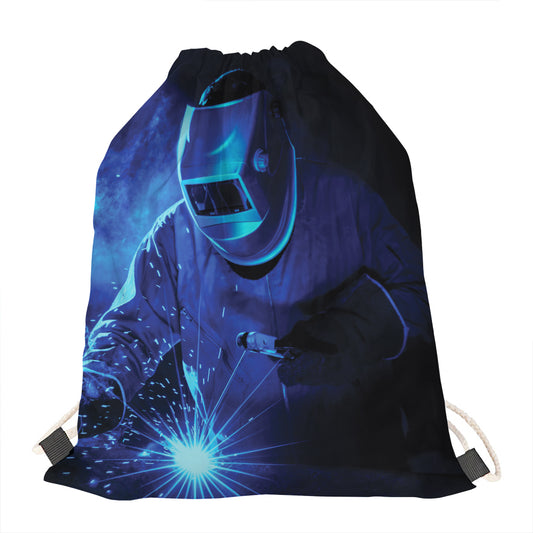 Industrial Welder Print Drawstring Bag