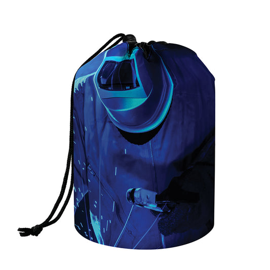 Industrial Welder Print Drawstring Makeup Bag