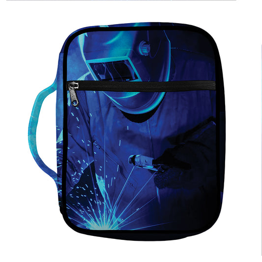 Industrial Welder Print Front Pocket Bible Bag