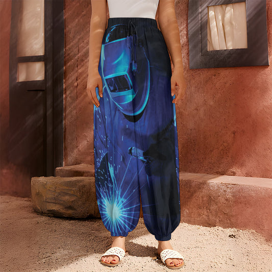 Industrial Welder Print Harem Pants