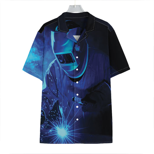 Industrial Welder Print Hawaiian Shirt