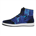 Industrial Welder Print High Top Leather Sneakers