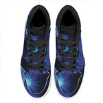 Industrial Welder Print High Top Leather Sneakers