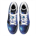 Industrial Welder Print High Top Leather Sneakers