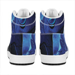 Industrial Welder Print High Top Leather Sneakers