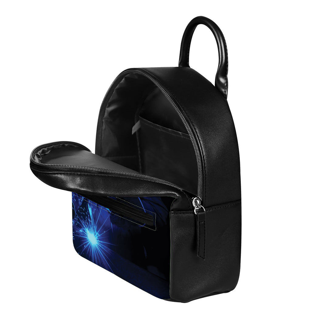Industrial Welder Print Leather Backpack