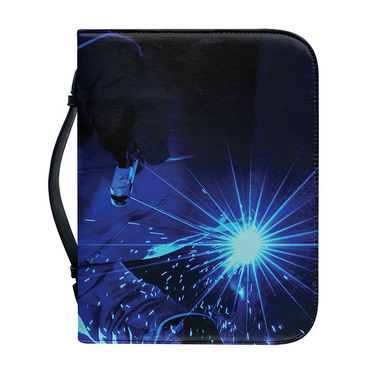 Industrial Welder Print Leather Bible Cover