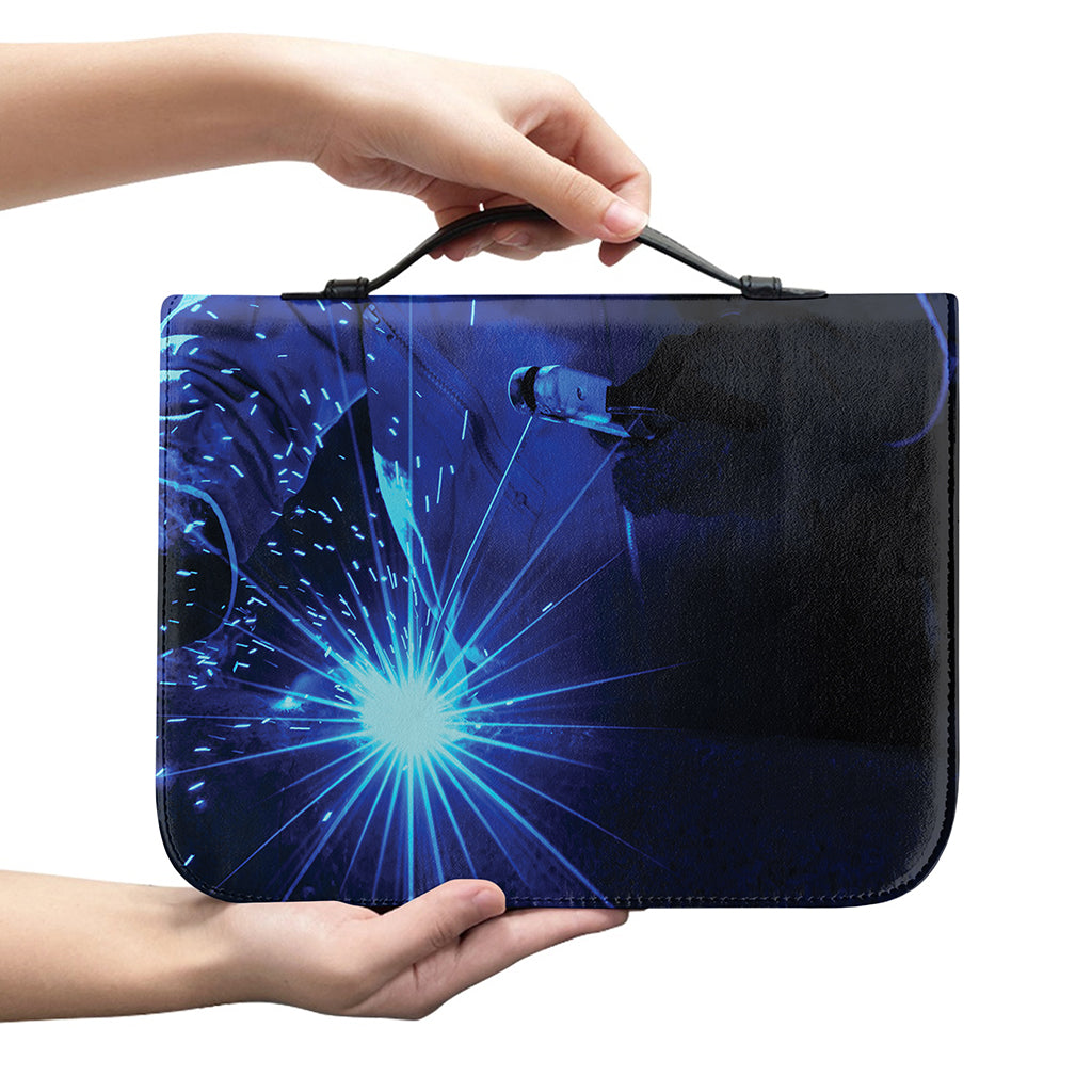 Industrial Welder Print Leather Bible Cover