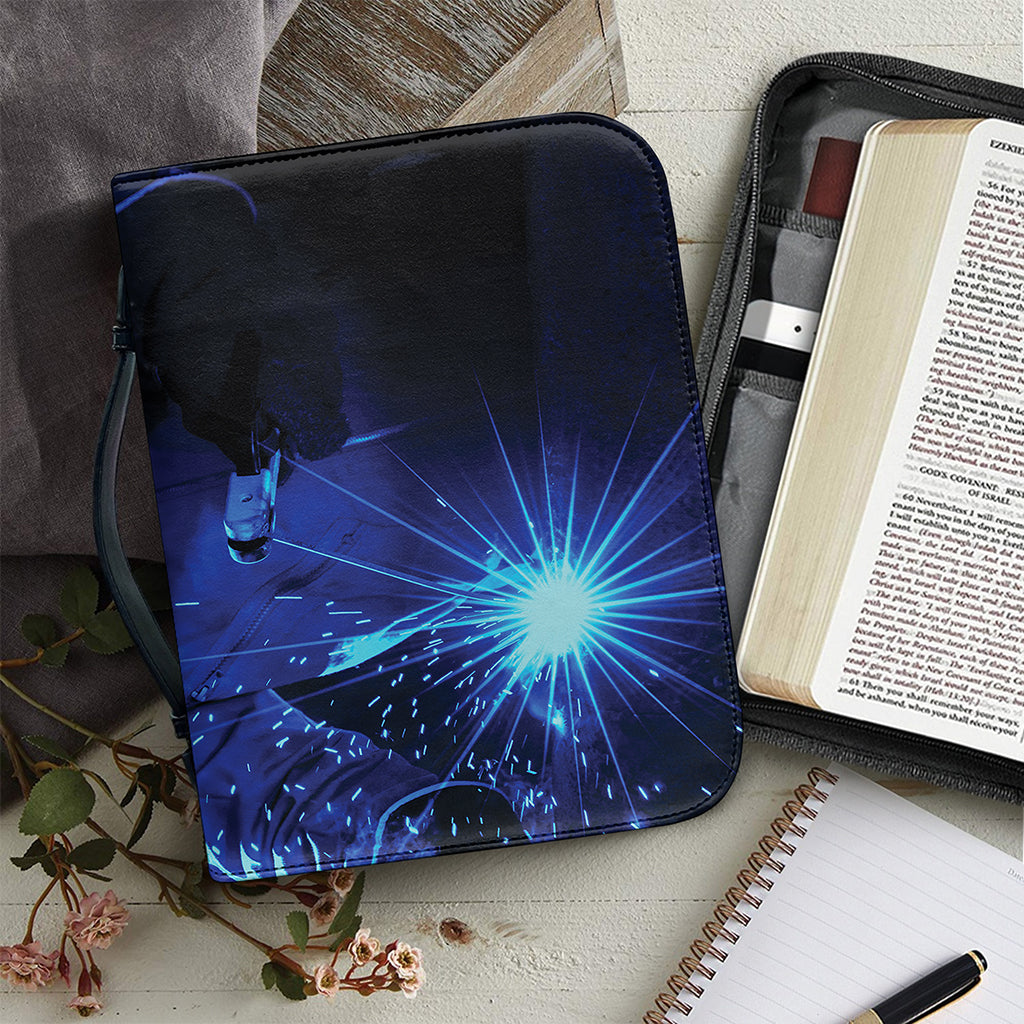 Industrial Welder Print Leather Bible Cover
