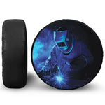 Industrial Welder Print Leather Spare Tire Cover