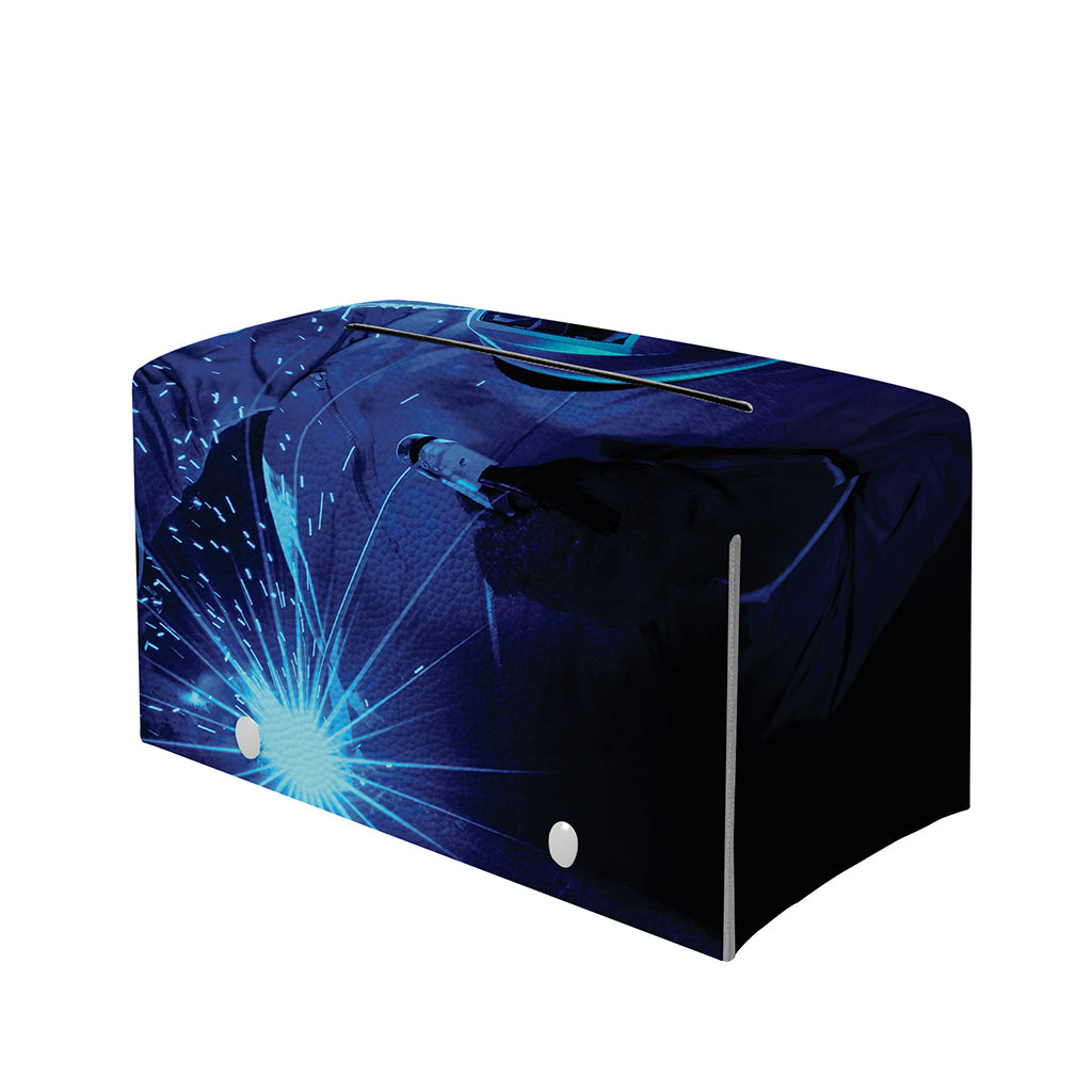 Industrial Welder Print Leather Tissue Box Cover