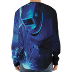 Industrial Welder Print Long Sleeve Baseball Jersey