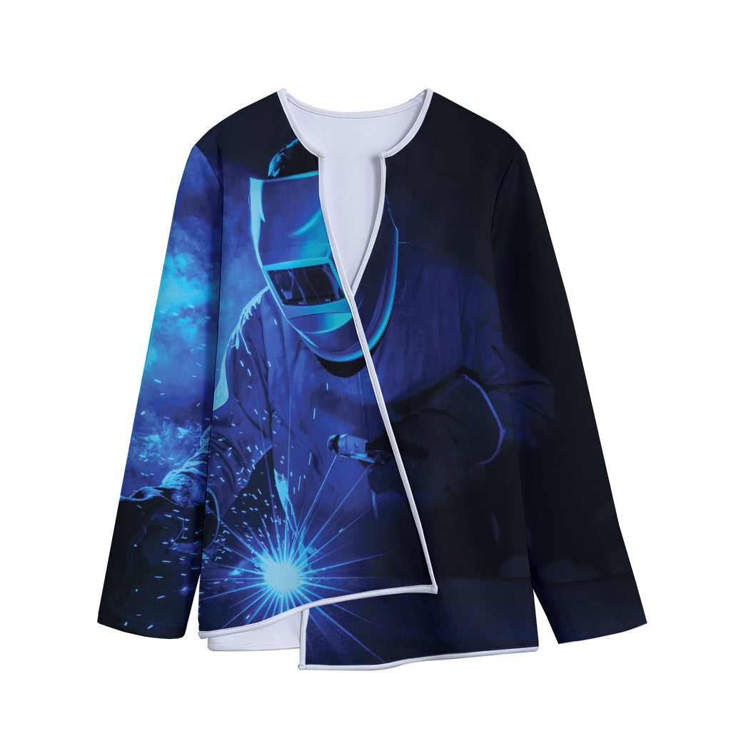 Industrial Welder Print Long Sleeve Short Coat