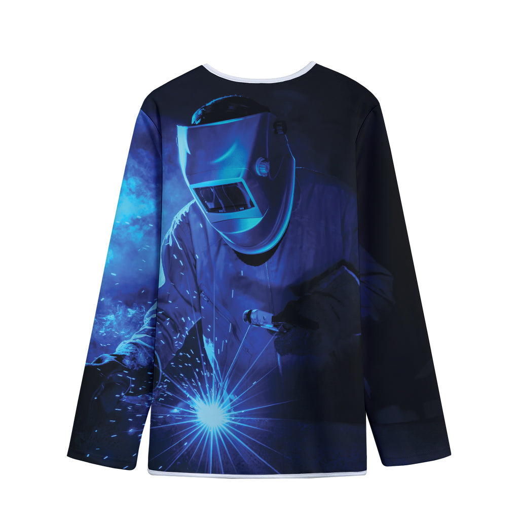 Industrial Welder Print Long Sleeve Short Coat