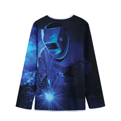 Industrial Welder Print Long Sleeve Short Coat