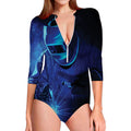 Industrial Welder Print Long Sleeve Swimsuit