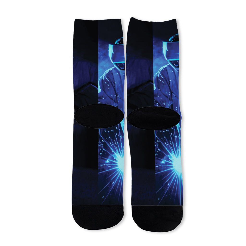 Industrial Welder Print Long Socks