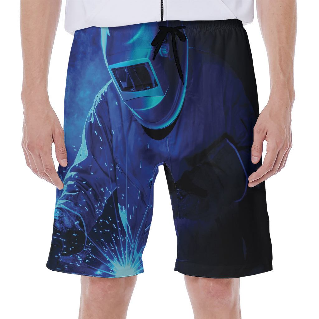 Industrial Welder Print Men's Beach Shorts