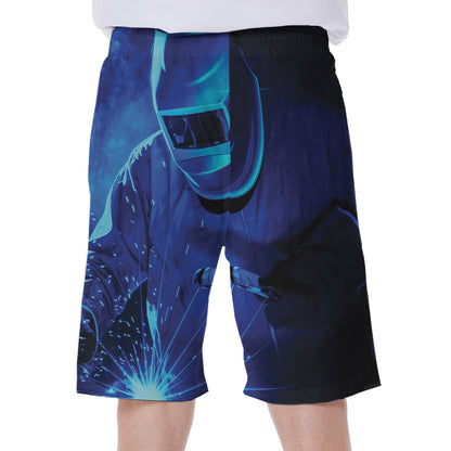 Industrial Welder Print Men's Beach Shorts
