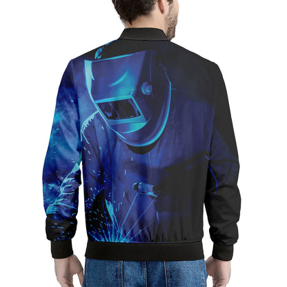 Industrial Welder Print Men's Bomber Jacket