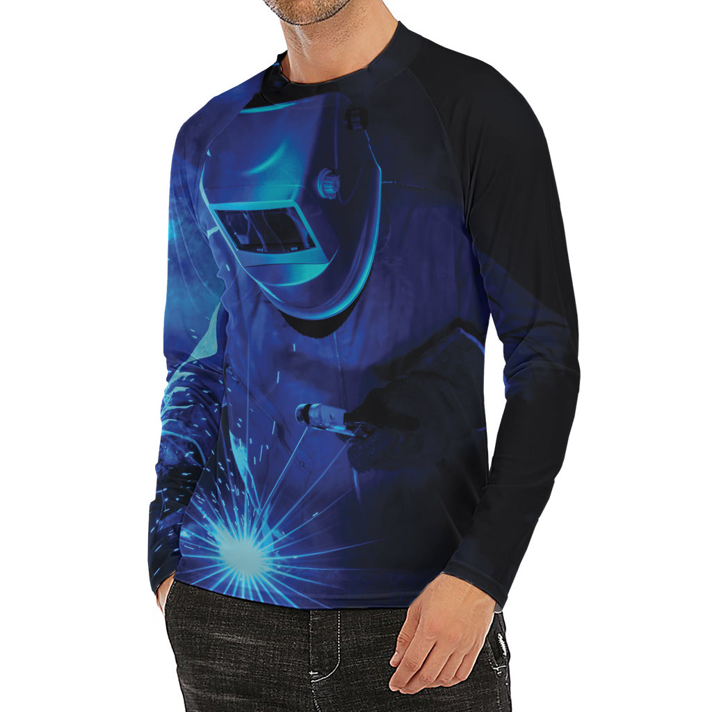 Industrial Welder Print Men's Long Sleeve Rash Guard