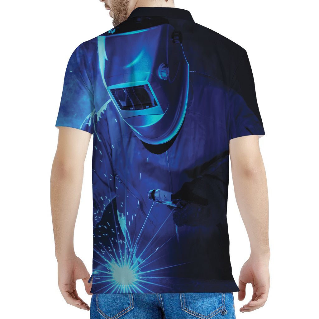 Industrial Welder Print Men's Polo Shirt