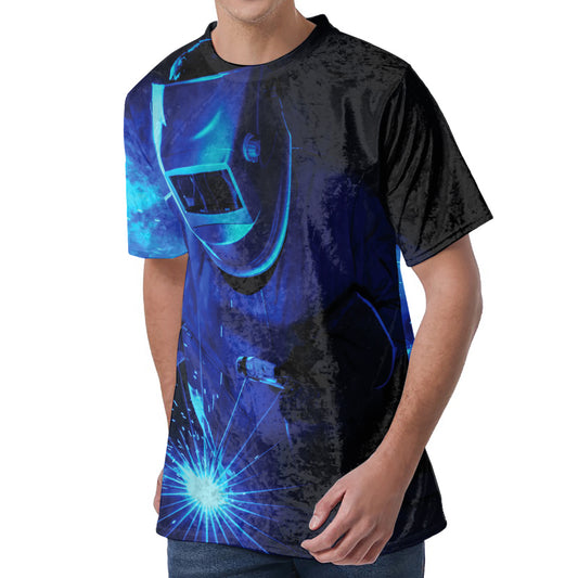 Industrial Welder Print Men's Velvet T-Shirt
