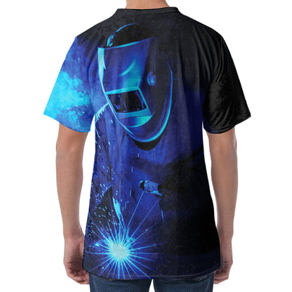 Industrial Welder Print Men's Velvet T-Shirt
