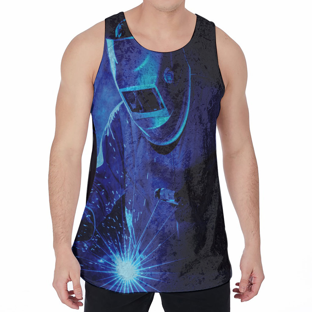 Industrial Welder Print Men's Velvet Tank Top