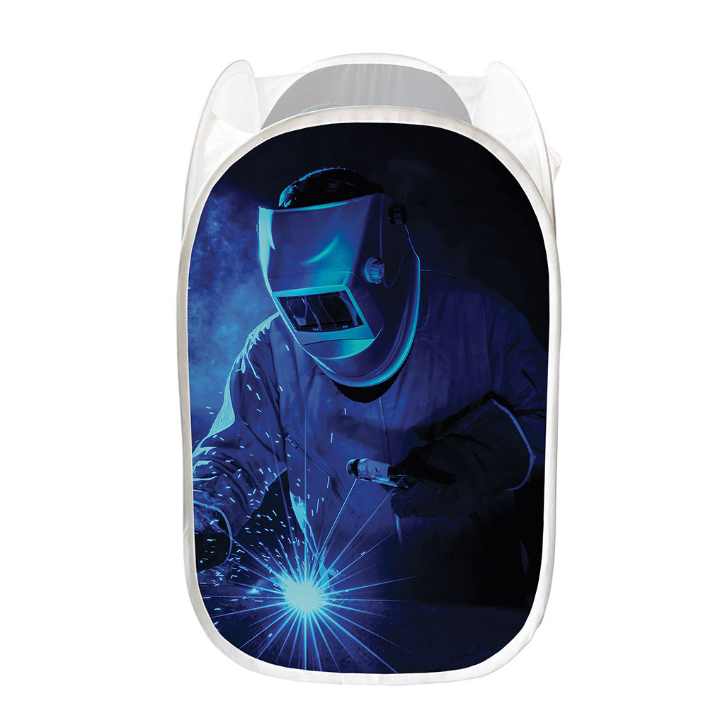Industrial Welder Print Mesh Laundry Hamper