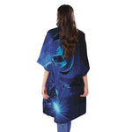 Industrial Welder Print Open Front Beach Cover Up