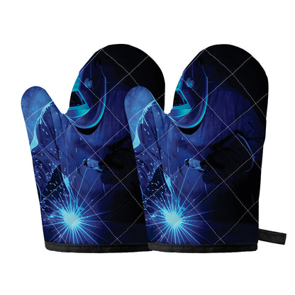 Industrial Welder Print Oven Mitts