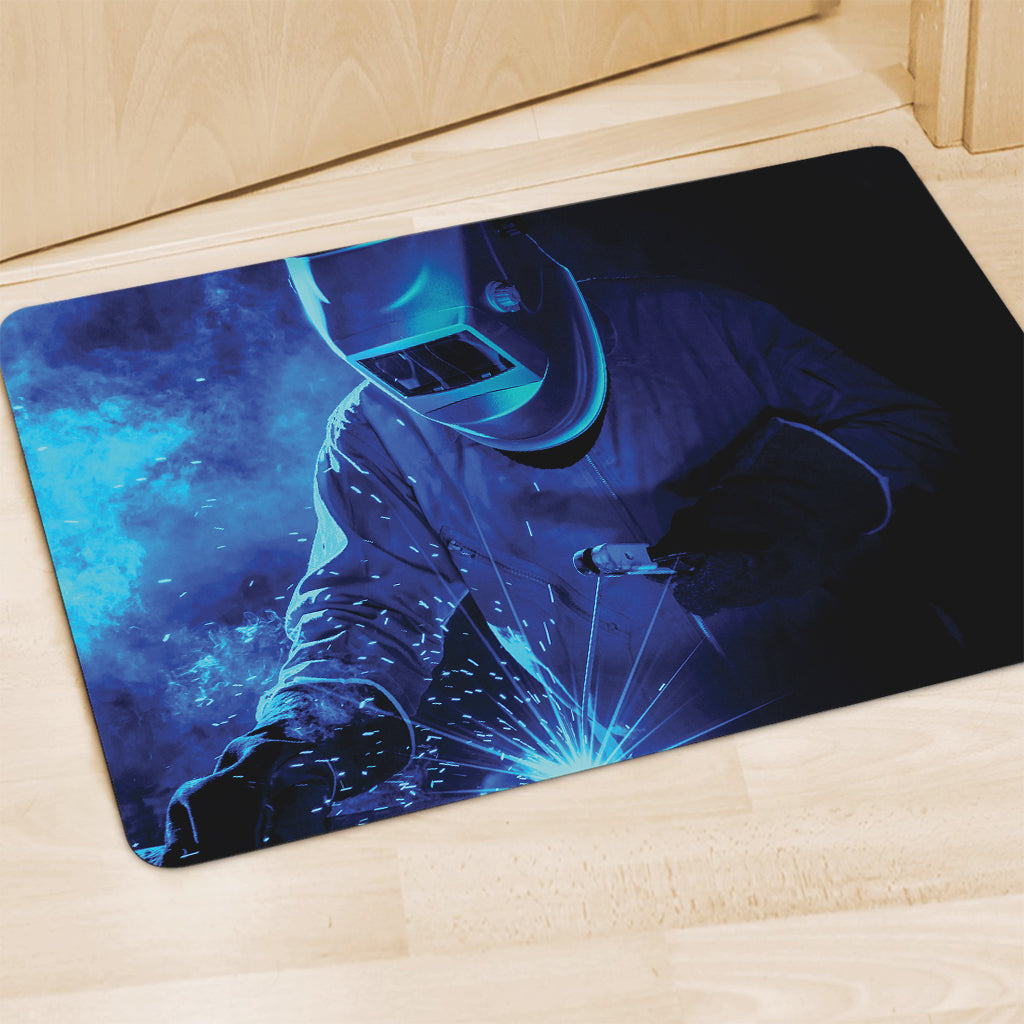 Industrial Welder Print Polyester Doormat