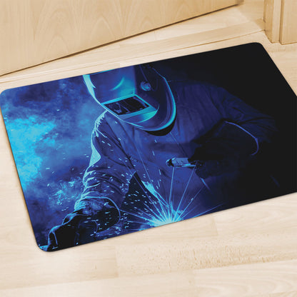 Industrial Welder Print Polyester Doormat