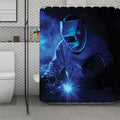 Industrial Welder Print Polyester Shower Curtain