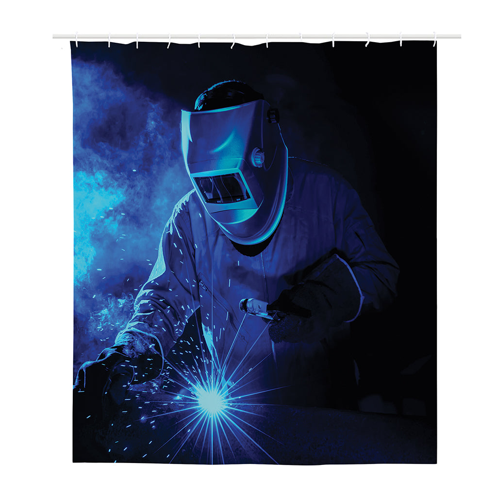 Industrial Welder Print Polyester Shower Curtain