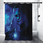 Industrial Welder Print Premium Shower Curtain