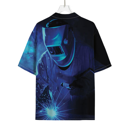 Industrial Welder Print Rayon Hawaiian Shirt