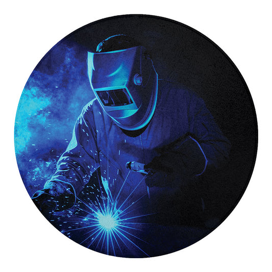Industrial Welder Print Round Blanket
