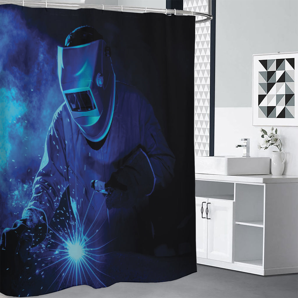 Industrial Welder Print Shower Curtain