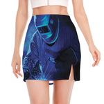 Industrial Welder Print Side Slit Mini Skirt